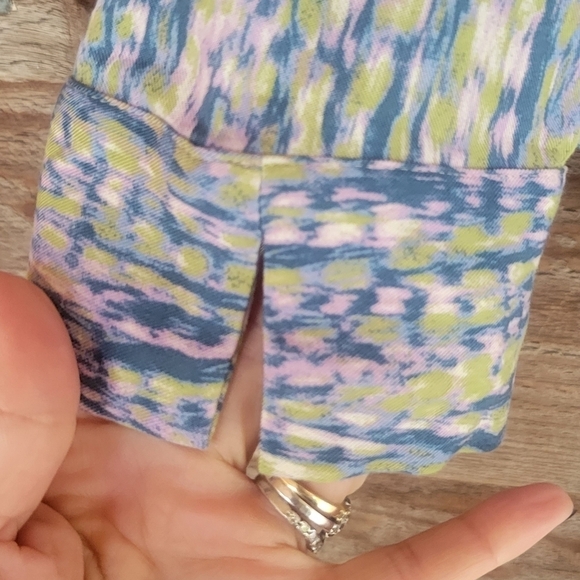 Pilco Blue, Purple, and Green Watercolor Printed Top Size Large - Picture 4 of 6